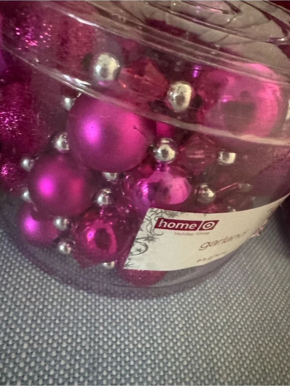 Target Hot Pink Shiny & Bright Christmas Ornament and Garland Set